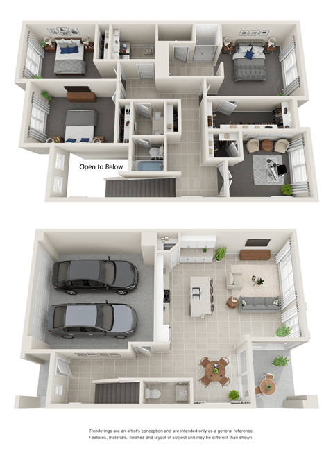 Floor plan for 4 beds, 2.5 baths, 2026 sqft